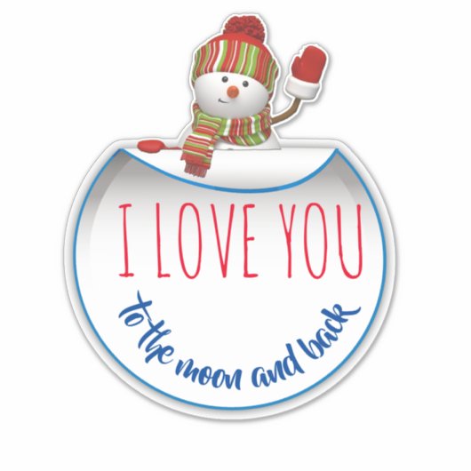 Holiday Waving Snowman Sticker (Voorkant)