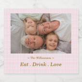 Holiday Wedding Generic Personaliseer Foto & Naam Sparkling Wijnetiket (Enkel label)