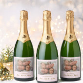 Holiday Wedding Generic Personaliseer Foto & Naam Sparkling Wijnetiket