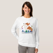Holiday Welch Corgi met drijvende Cadeaus T-shirt (Voorkant volledig)