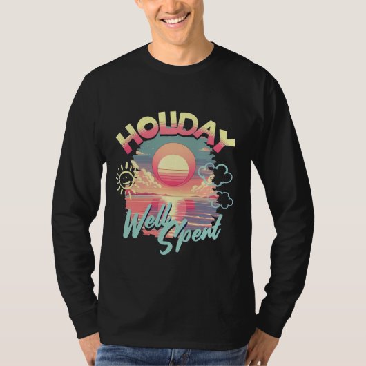 Holiday Well Spent Sunset T-shirt ontwerp (Voorkant)