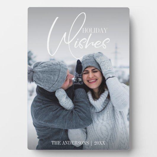 Holiday wenst kerstcadeaus Plaque Fotoplaat (voorkant)
