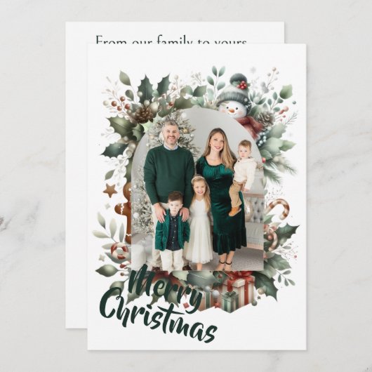 Holiday Whimsy: A Personalized Christmas Greeting Feestdagenkaart (Voorkant / Achterkant)