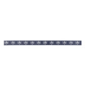 Holiday White Distress Snowflakes Navy Blue Satijnen Lint (Voorkant)