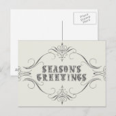 Holiday-white-Season's Greetings Briefkaart (Voorkant / Achterkant)