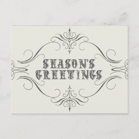 Holiday-white-Season's Greetings Briefkaart (Voorkant)