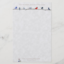 Holiday Wiinter vogels: Briefpapier