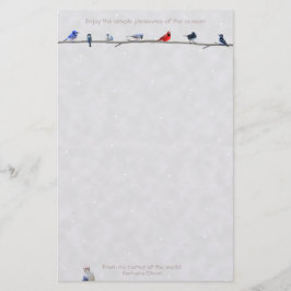 Holiday Wiinter vogels: Briefpapier