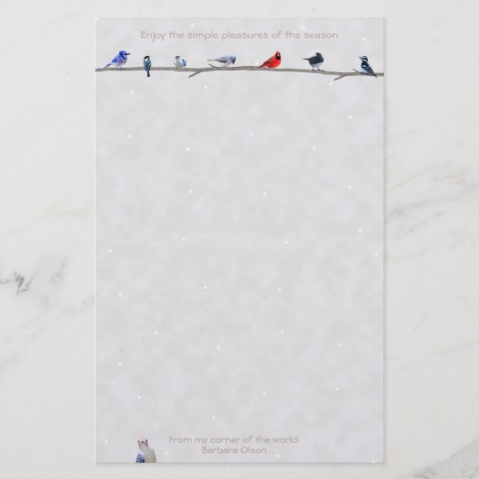 Holiday Wiinter vogels: Briefpapier (Voorkant)