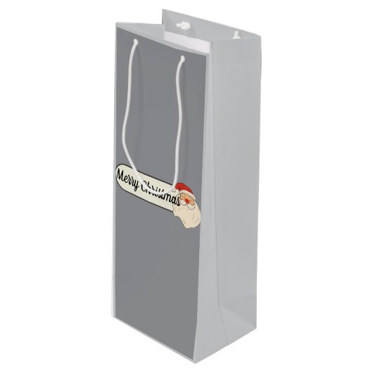 Holiday Wine Gift Bag – Cheerful Christmas Design Wijn Cadeautas (Voorkant Gekanteld)