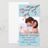 Holiday Winter Berry en Snowflakes Fotokaarten Feestdagenkaart (Voorkant / Achterkant)