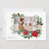 Holiday Winter Botanische Foto gepersonaliseerd Feestdagenkaart (Voorkant)