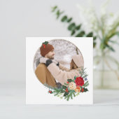 Holiday Winter Botanische Foto gepersonaliseerd Feestdagenkaart (Staand voorkant)