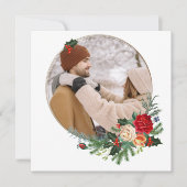 Holiday Winter Botanische Foto gepersonaliseerd Feestdagenkaart (Voorkant)