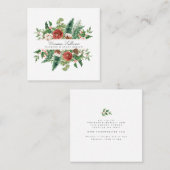 Holiday Winter Floral Vierkante Visitekaartje (Voorkant / Achterkant)