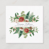 Holiday Winter Floral Vierkante Visitekaartje (Voorkant)