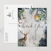 Holiday Winter Fores Scene Dank je Briefkaart (Voorkant / Achterkant)