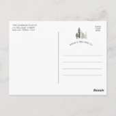 Holiday Winter Fores Scene Dank je Briefkaart (Achterkant)