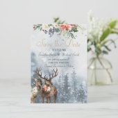 Holiday Winter Forest Woodland Save the Date (Staand voorkant)