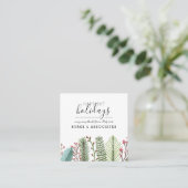 Holiday Winter Greenery Personalized Vierkante Visitekaartje (Staand voorkant)