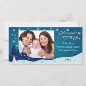 Holiday Winter Landschap met Snowman-fotokaarten Feestdagenkaart (Voorkant)