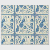 Holiday & Winter Mahjong Toile Wrapping Paper Cadeaupapier (Vlak)