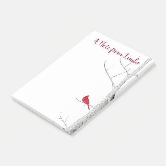 Holiday Winter Red Cardinaal Rustige Natuur Aangep Post-it® Notes (Schuin)