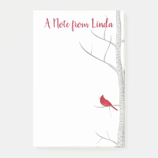 Holiday Winter Red Cardinaal Rustige Natuur Aangep Post-it® Notes (Voorkant)