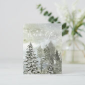 Holiday Winter Sneeuwbos Hartelijk dank Briefkaart (Staand voorkant)