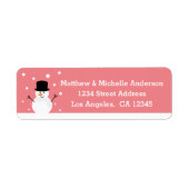 Holiday Winter Wonderland Snowman Return Address Etiket (Voorkant)