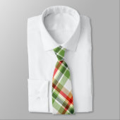 Holiday Wirehaired Pointer Dog Plaid Christmas Stropdas (Gebonden)