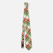 Holiday Wirehaired Pointer Dog Plaid Christmas Stropdas (Achterkant)