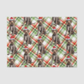 Holiday Wirehaired Pointer Dog Red Plaid Christmas Tissuepapier (Voorkant)