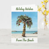 HOLIDAY WISHES FROM ***THE BEACH*** KAART (Gele Bloem)
