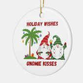 Holiday Wishes, Gnomie Kisses with 2 Gnomes on a Keramisch Ornament (Links)
