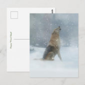 Holiday Wolf en Snow Happy Howlidays Briefkaart (Voorkant / Achterkant)