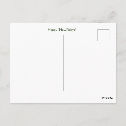 Holiday Wolf en Snow Happy Howlidays Briefkaart (Achterkant)