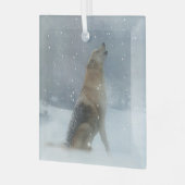 Holiday Wolf en Snow Howling Glas Ornament (Voorkant links)