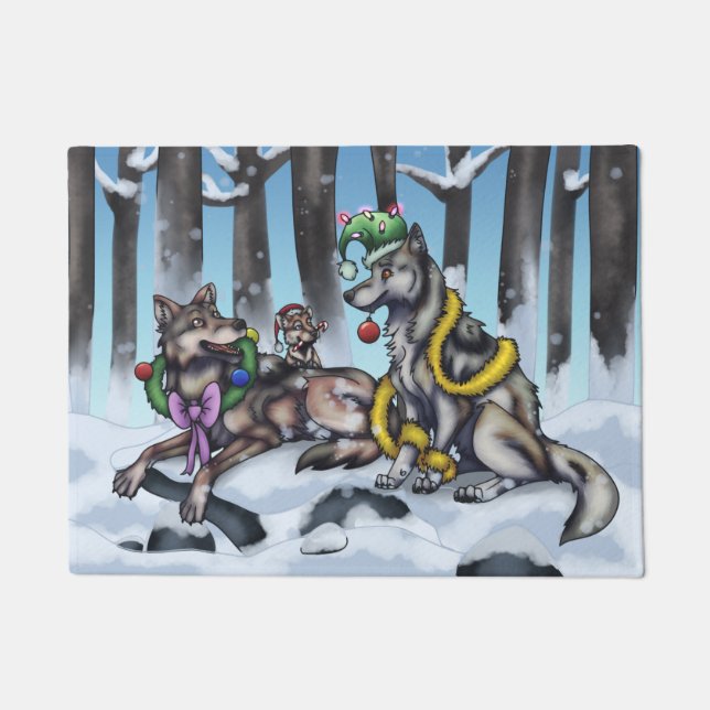Holiday Wolves Deurmat (Voorkant)