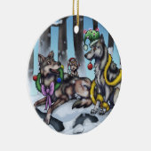 Holiday Wolves Keramisch Ornament (Rechts)