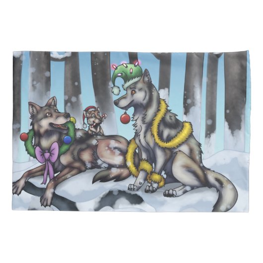 Holiday Wolves Kussensloop (Achterkant)