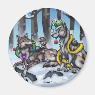 Holiday Wolves Magneet