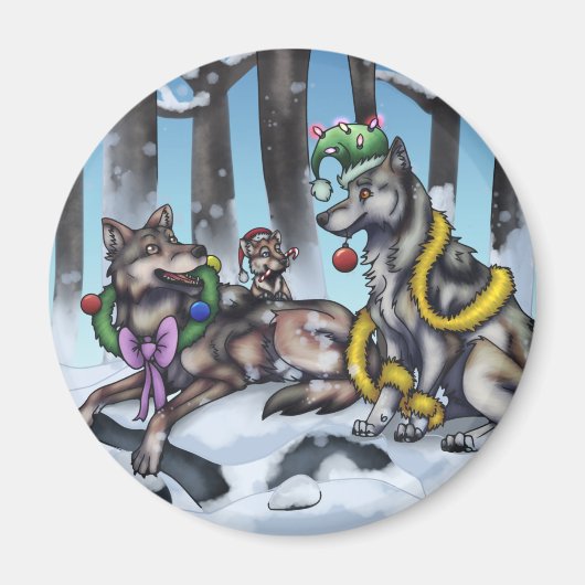 Holiday Wolves Magneet (Voorkant)