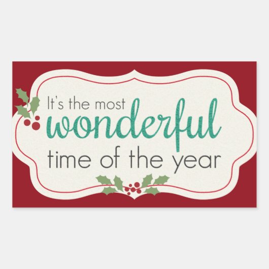 Holiday Wonderful Rechthoekige Sticker (Voorkant)