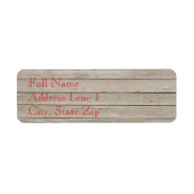 Holiday Wooden Plank Return Address Label