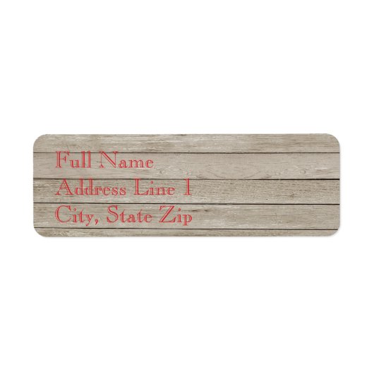 Holiday Wooden Plank Return Address Label (Voorkant)
