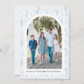 Holiday Woodland Arch Persoonlijke foto kaart Blau (Voorkant)