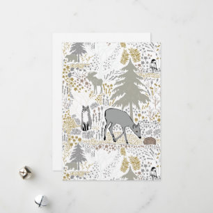 Holiday Woodland Forest Animals Feestdagenkaart