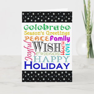 Holiday Word Cloud Feestdagen Kaart