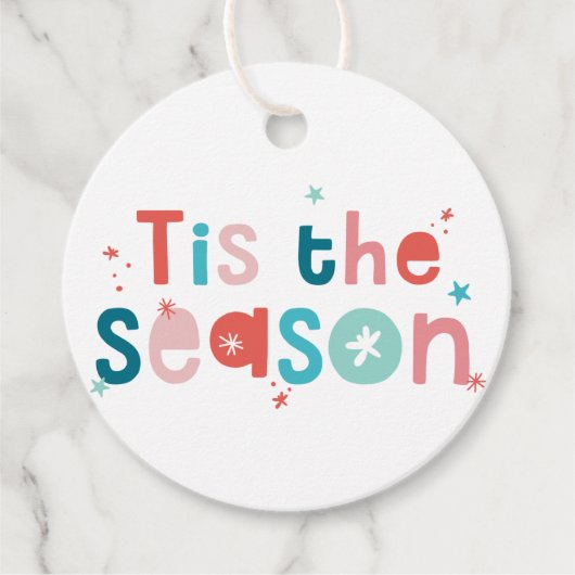 HOLIDAY WRAPPING leuke typografie is het seizoen Bedankjes Labels (Voorkant)